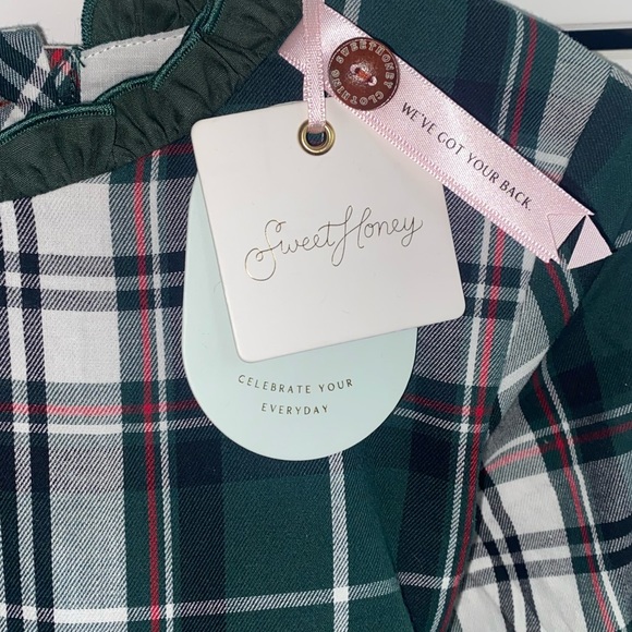 NWT Sweethoney Pine Plaid Holiday Dress- size 4t - Picture 2 of 6